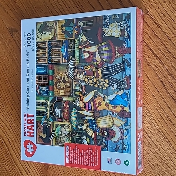Puzzles with Hart "Raining Cats & Dogs in Paris" 1000 Piece Jigsaw Puzzle - Picture 1 of 10